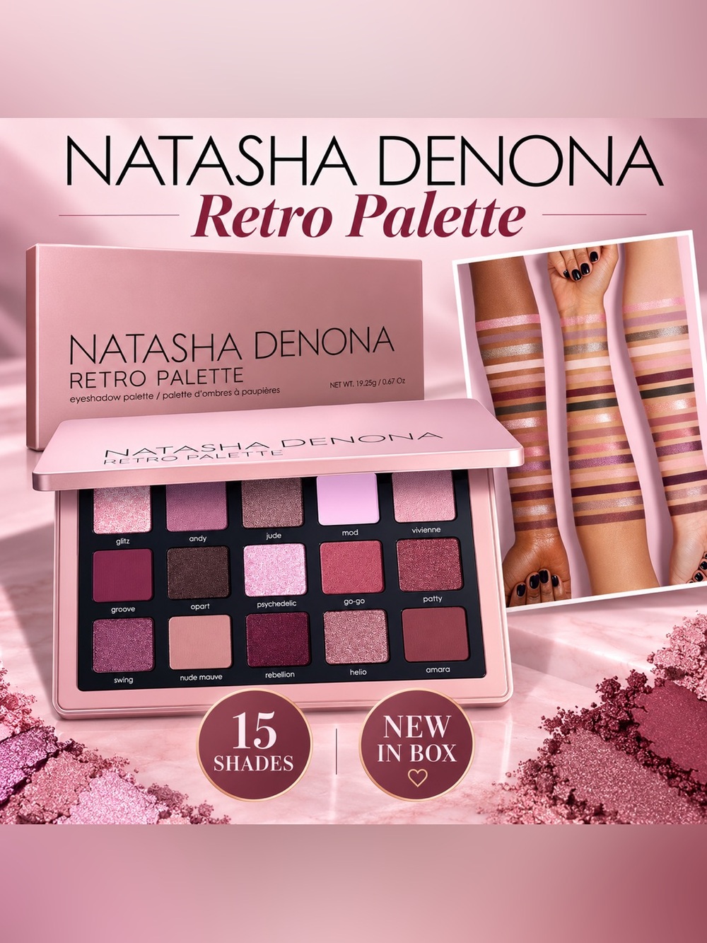 Natasha Denona Retro Palette 15 Shade Eyeshadow Palette NIB